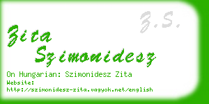 zita szimonidesz business card